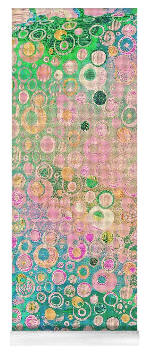 Fairy Rings Abstract Yoga Mat featuring the digital art Springtime Fairy Meadow Festival by Pamela Smale Williams