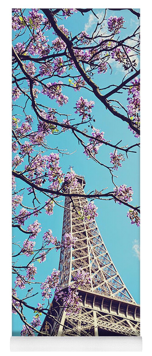 Paris Photography Yoga Mat featuring the photograph Springtime in Paris - Eiffel Tower Photograph by Melanie Alexandra Price