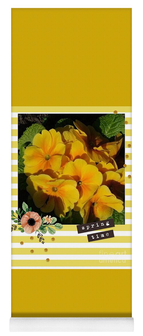 Yellow Primroses Yoga Mat featuring the photograph Springtime Primroses by Joan-Violet Stretch