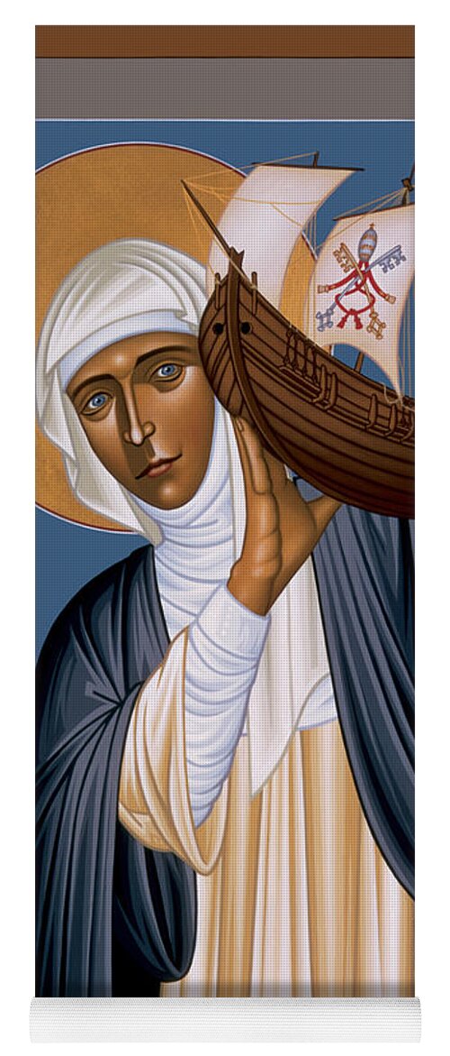 St. Catherine Of Siena Yoga Mat featuring the painting St. Catherine of Siena - RLCOS by Br Robert Lentz OFM