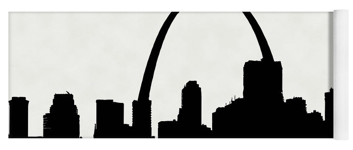 St. Louis Yoga Mat featuring the photograph St Louis Silhouette with Boats 2 by C H Apperson