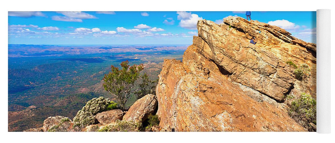 St Mary Peak Wilpena Pound Flinders Ranges South Australia Australian Landscape Landscapes Outback Downunder Yoga Mat featuring the photograph St Mary Peak by Bill Robinson
