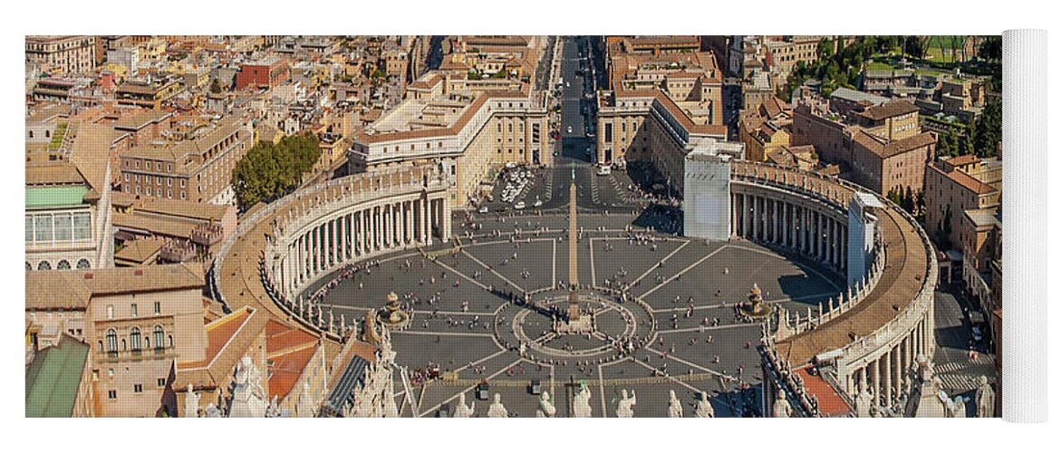 Piazza San Pietro Yoga Mat featuring the photograph St Peter Cathedral Vatican City Rome by Maria Rabinky