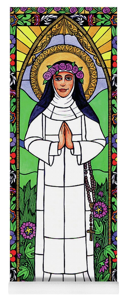 Saint Rose Of Lima Yoga Mat featuring the painting St. Rose of Lima by Brenda Nippert