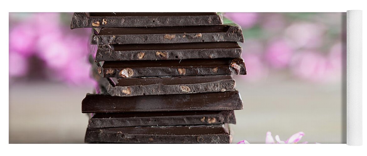 Addiction Yoga Mat featuring the photograph Stack of Chocolate by Nailia Schwarz