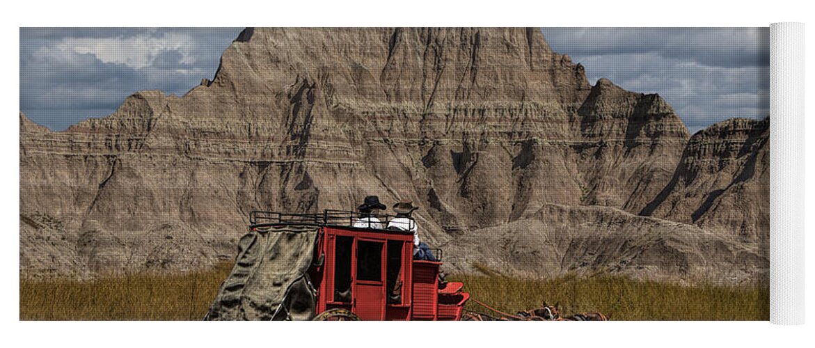 Mail Yoga Mat featuring the photograph Stage Coach in the Badlands by Randall Nyhof