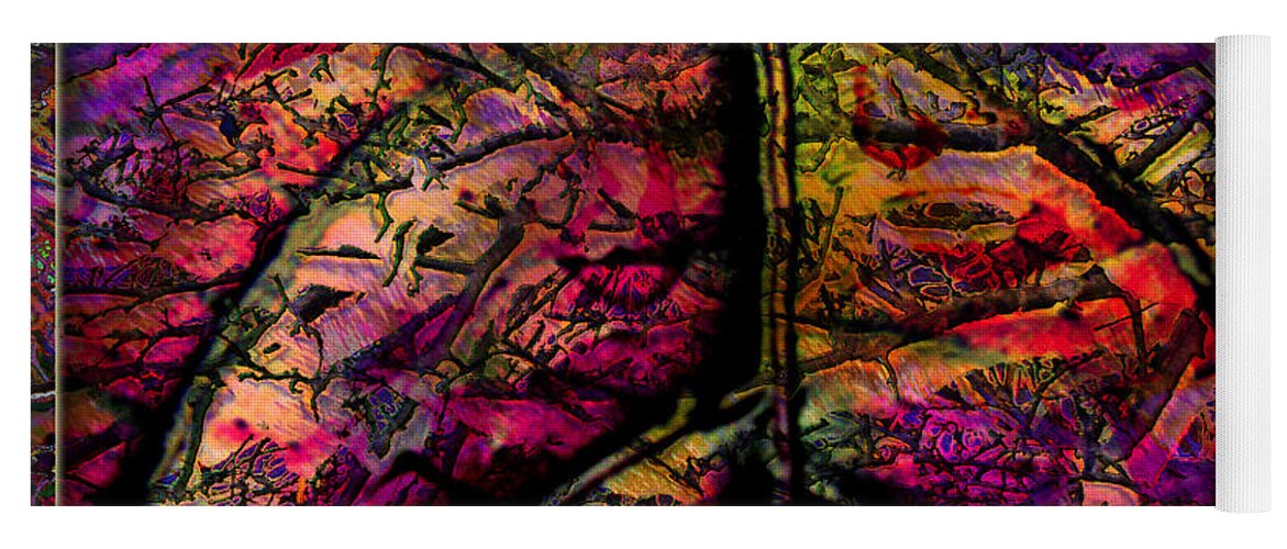 Stained Glass Yoga Mat featuring the digital art Stained Glass Not by Barbara Berney