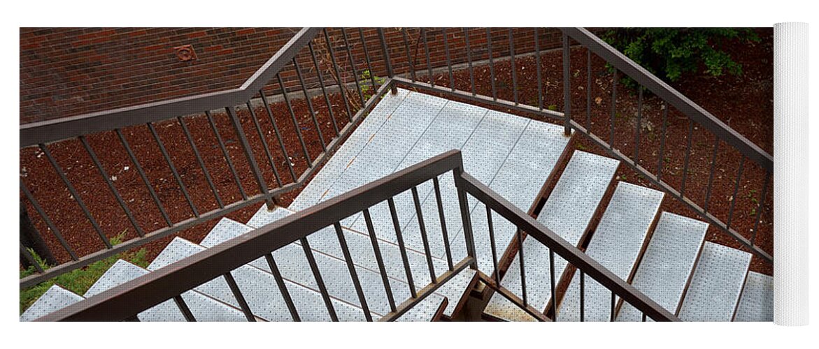 Stairs Yoga Mat featuring the photograph Stairs and Railing 1 by Kae Cheatham