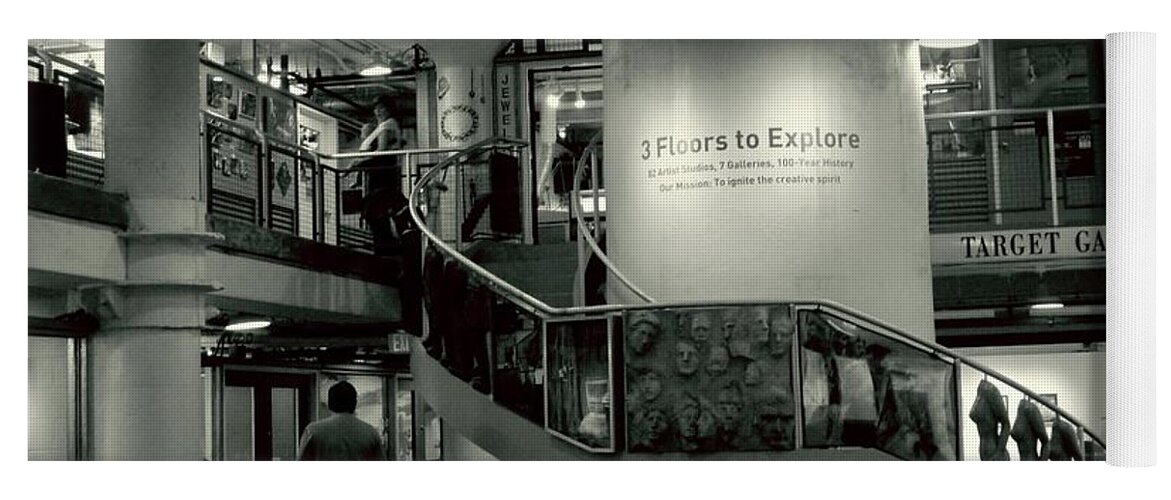 Historical Yoga Mat featuring the photograph Stairwell of Torpedo Factory Art Center  Alexandria VA by Margie Avellino
