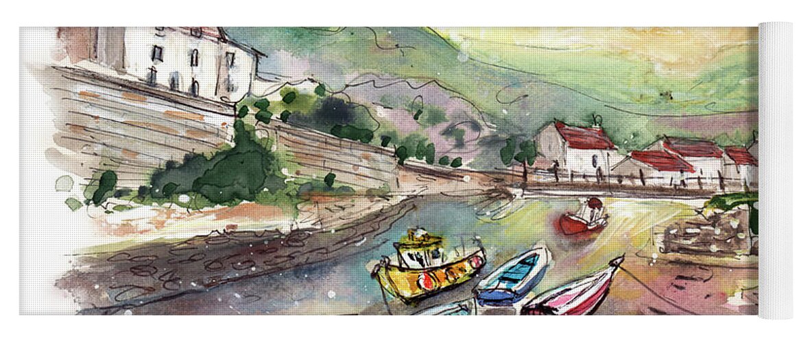 Travel Yoga Mat featuring the painting Staithes 04 by Miki De Goodaboom