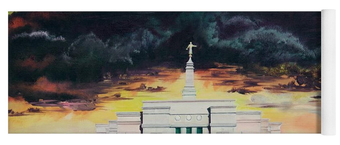 Lds Temples Yoga Mat featuring the painting Stand in Holy Places by Nila Jane Autry