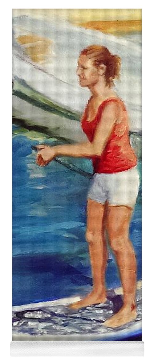 Santa Barbara Yoga Mat featuring the painting Standing on Water by Connie Schaertl
