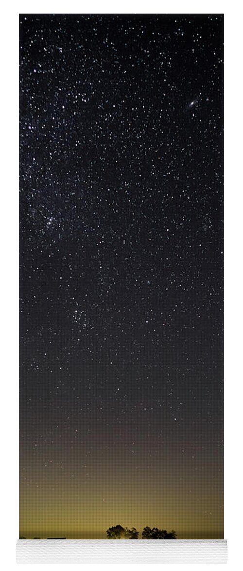 Astrotracer Yoga Mat featuring the photograph Starry Sky over Virginia Farm by Lori Coleman