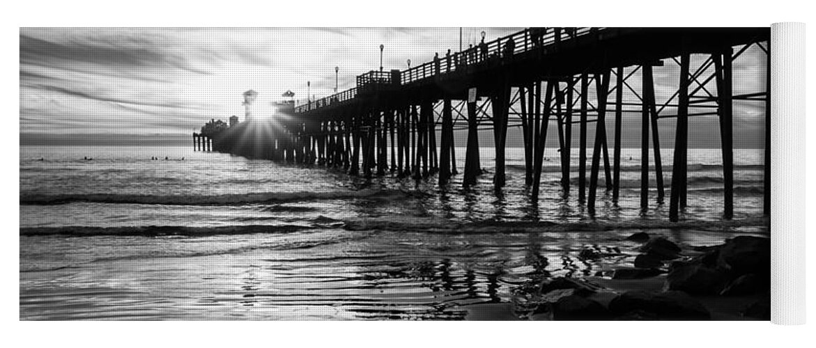 Black And White Yoga Mat featuring the photograph Stars and Swirls in Oceanside by Ana V Ramirez