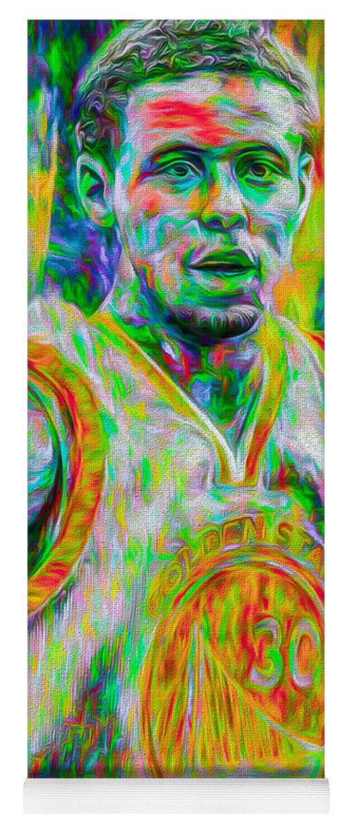 Stephen Curry Yoga Mat featuring the photograph Stephen Curry Golden State Warriors Digital Painting by David Haskett II