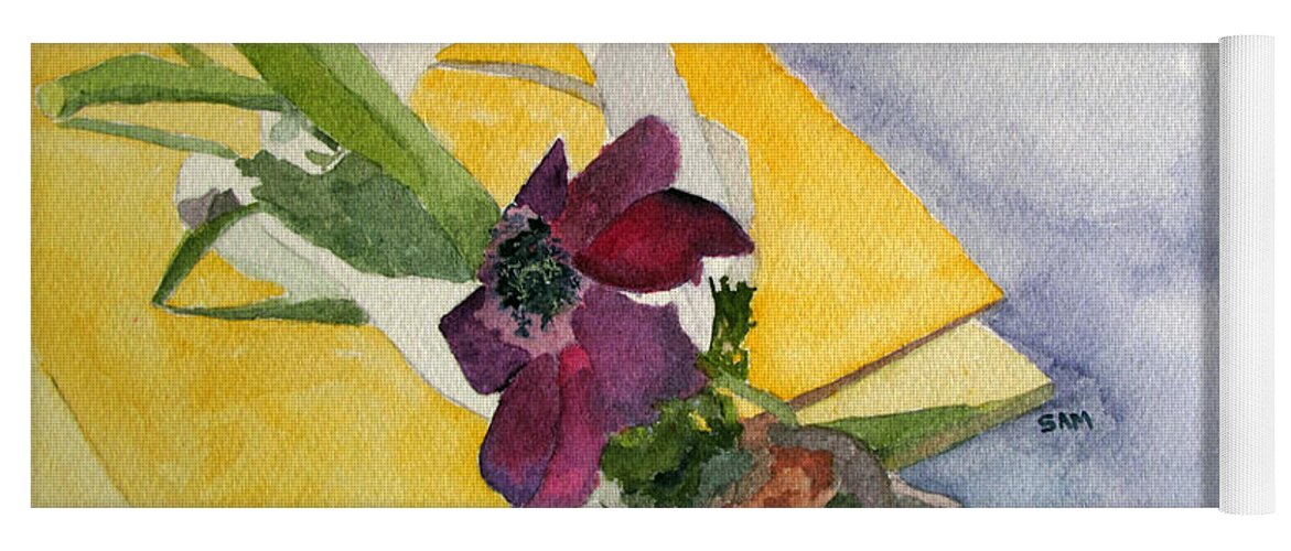 Flower Yoga Mat featuring the painting Still Life 1 by Sandy McIntire