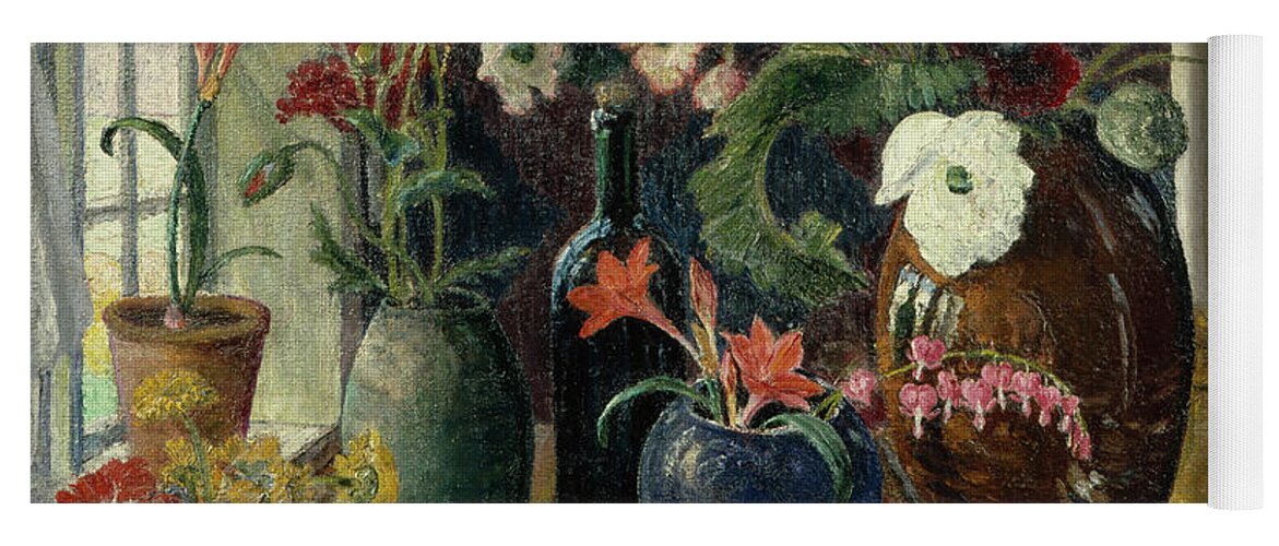 Nikolai Astrup Yoga Mat featuring the painting Still life by O Vaering