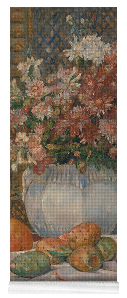 19th Century Art Yoga Mat featuring the painting Still Life with Flowers and Prickly Pears by Auguste Renoir