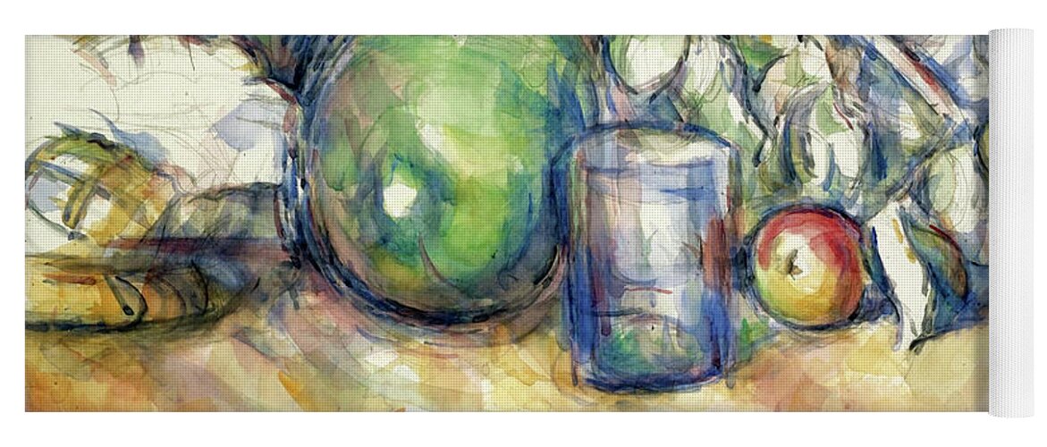 Paul Cezanne Yoga Mat featuring the painting Still Life with Green Melon by Paul Cezanne
