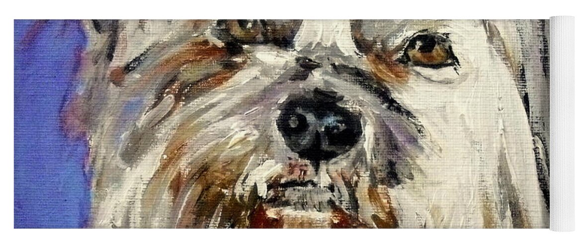 Dog Yoga Mat featuring the painting Stink by Jodie Marie Anne Richardson Traugott     aka jm-ART