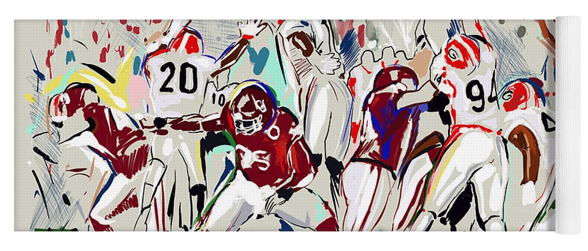 Uga Football Yoga Mat featuring the painting Stopped by John Gholson