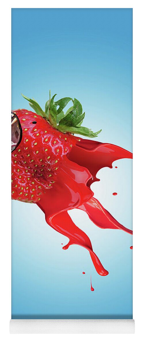Blue Yoga Mat featuring the photograph Strawberry by Juli Scalzi