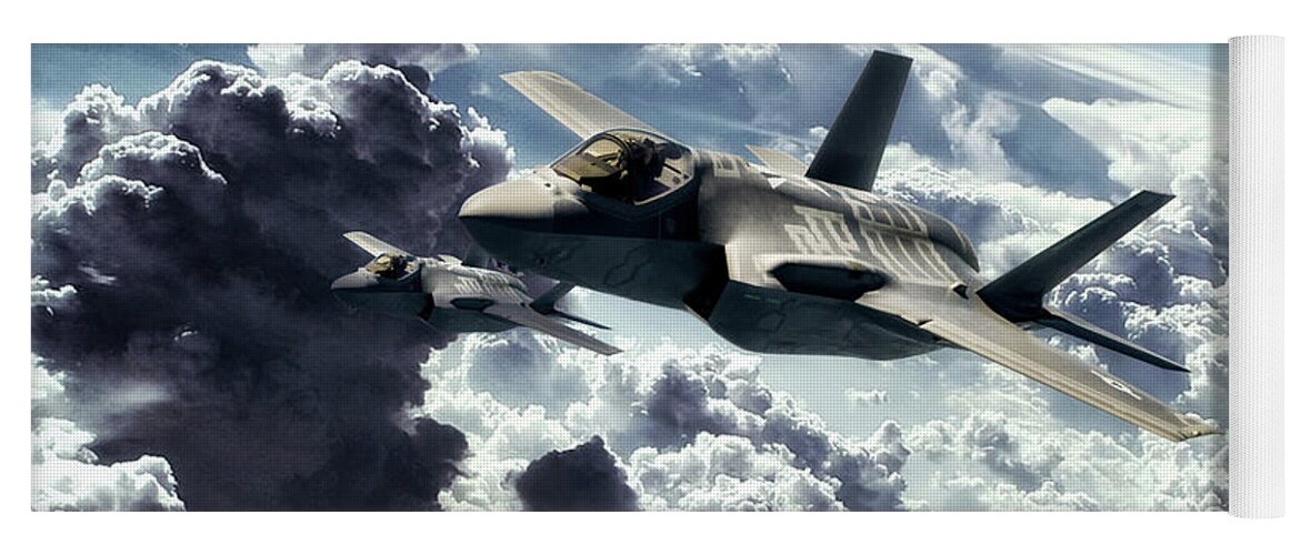 F-35 Lightning Yoga Mat featuring the digital art Strike Fighters by Airpower Art