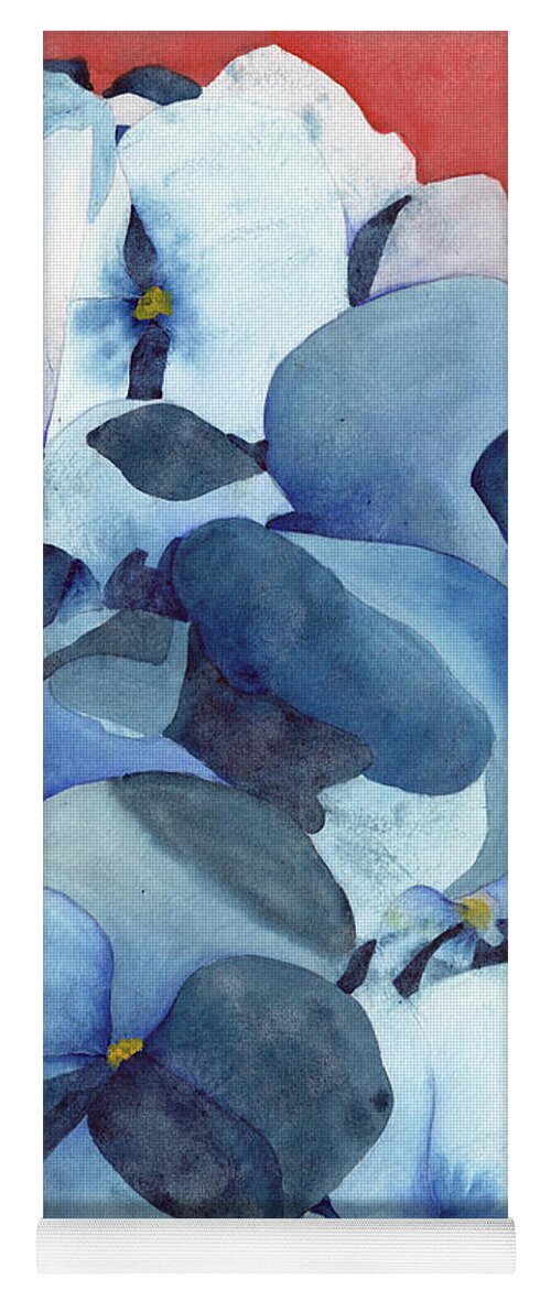 Hydrangea Yoga Mat featuring the painting Stylized Hydrangea by Ken Powers