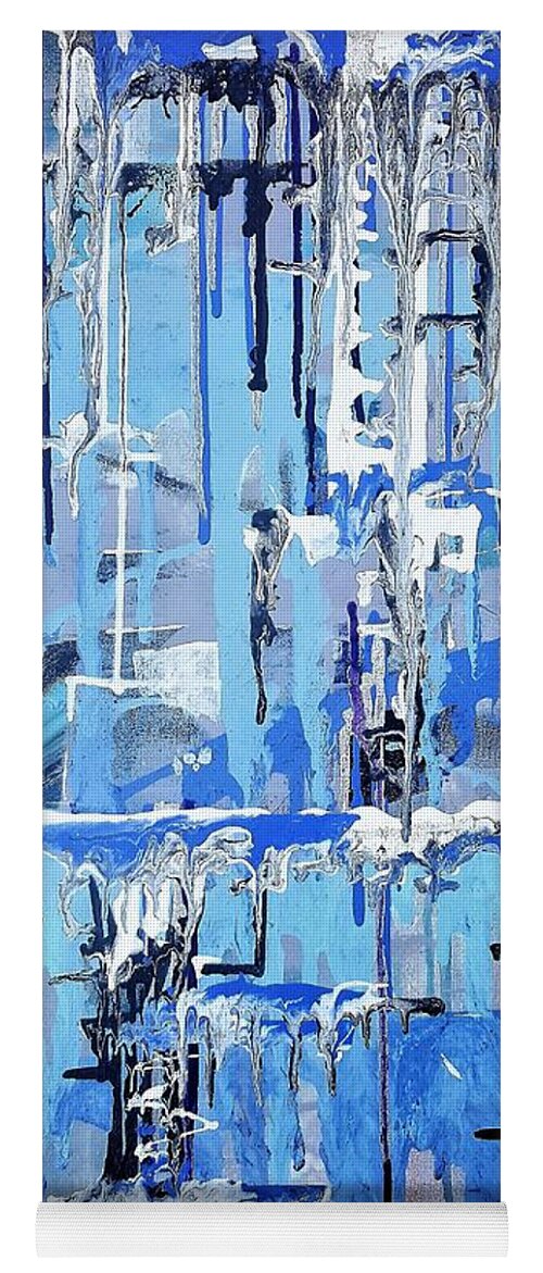 Abstract Yoga Mat featuring the painting Suburbia Blues by Tracey Lee Cassin