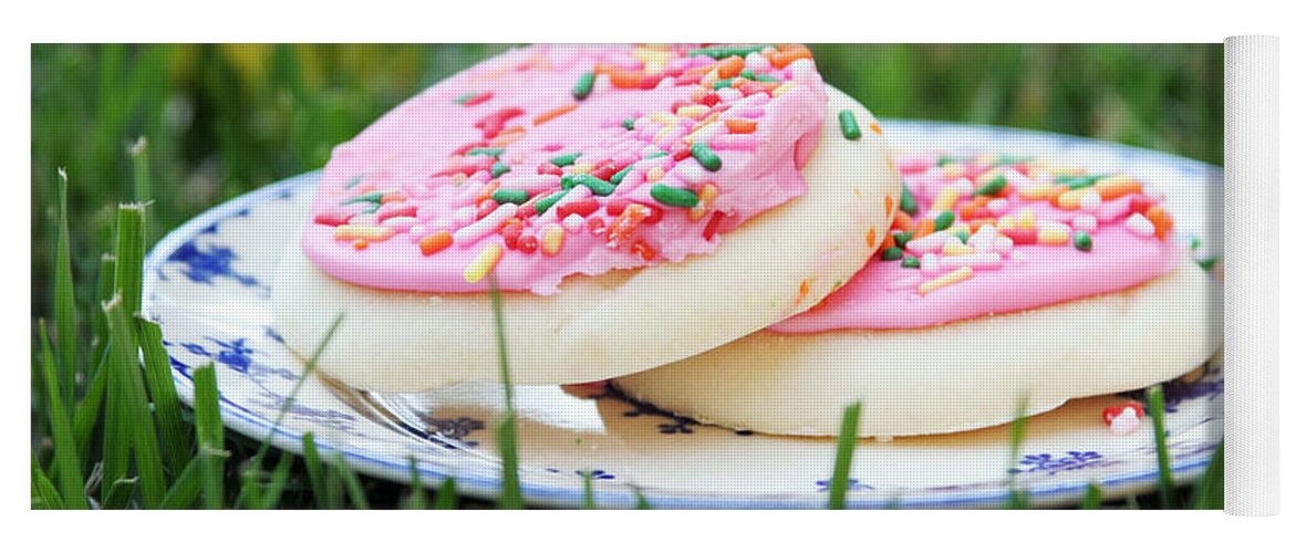 Cookies Yoga Mat featuring the photograph Sugar Cookies with Sprinkles by Linda Woods