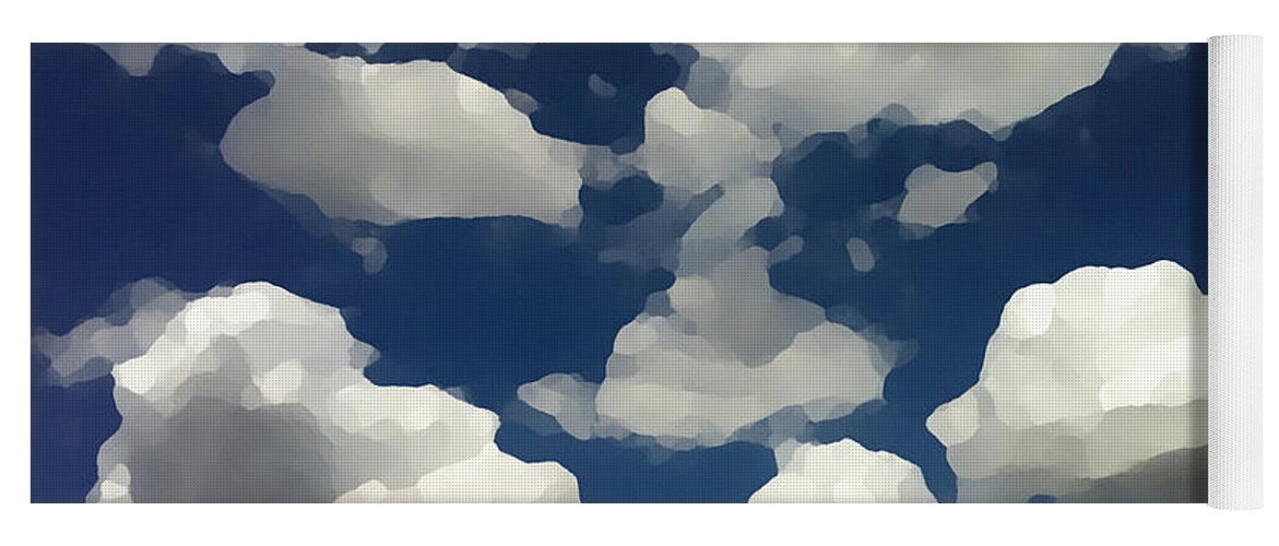Nature Yoga Mat featuring the digital art Summer Clouds in a Blue Sky by Shelli Fitzpatrick