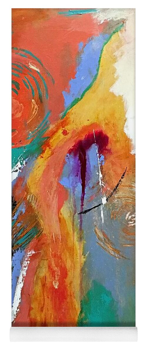 Abstract Art Yoga Mat featuring the painting Summer Days by Mary Mirabal