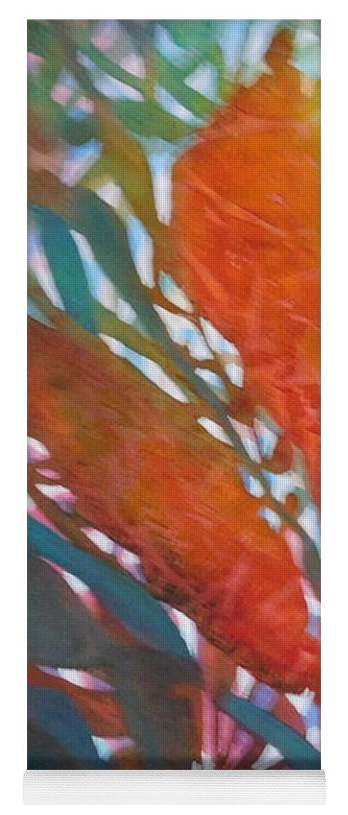 Vibrant Tropical Bloom In All The Colors Of The Rainbow - A Real Attention Grabber. One Of My Favorites - This Tropical Bloom Incorporates All Of The Rainbow Colors And Will Add A Bright Spot To Any Room. Yoga Mat featuring the painting Summer Magic by Joan Clear