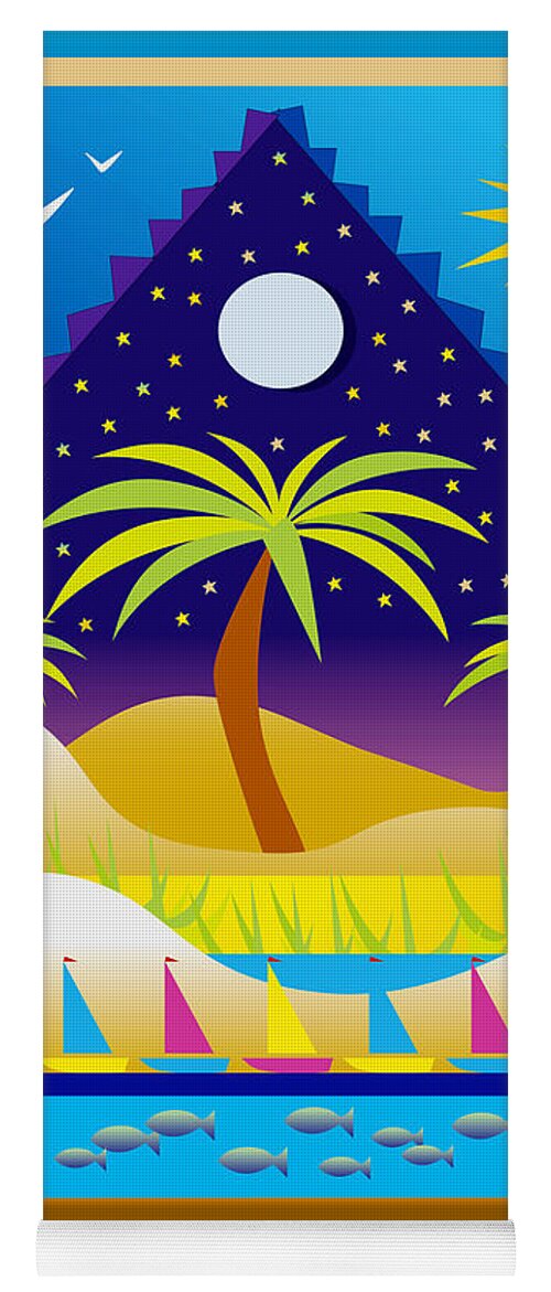 Water Scape Yoga Mat featuring the digital art Summer Serenity by Nancy Griswold