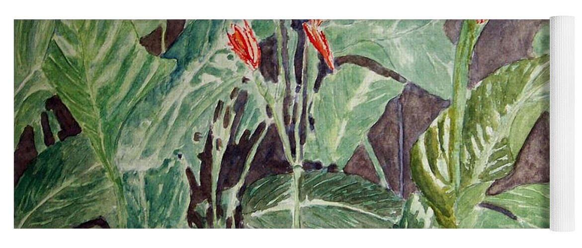 Flowers Yoga Mat featuring the painting Summer Study In Red And Green by Larry Wright