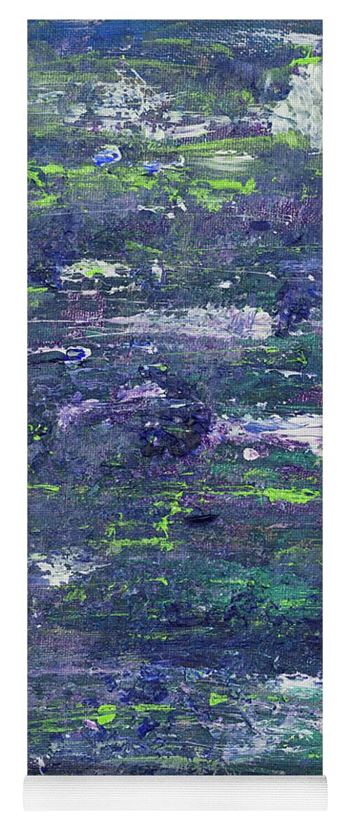 Abstract Yoga Mat featuring the painting Summer Water Garden by Angela Bushman