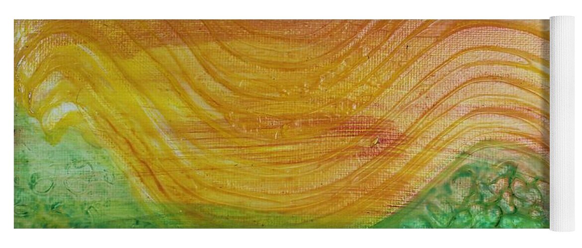 Sun Yoga Mat featuring the painting Sun and Grass in Harmony by Sarahleah Hankes