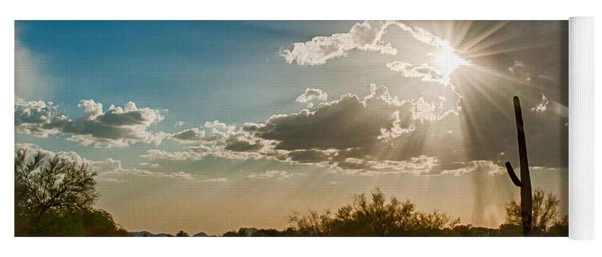 Tucson Yoga Mat featuring the photograph Sun Rays in Tucson by Dan McManus