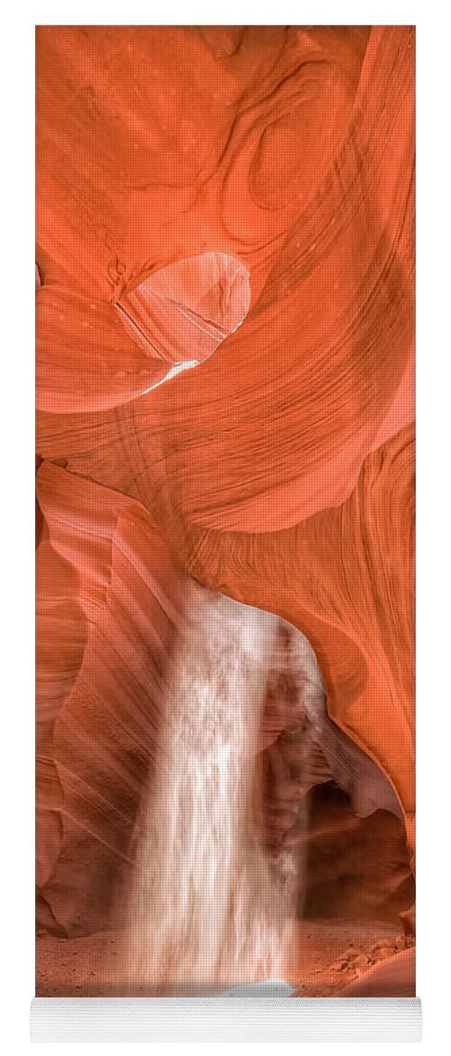 Antelope Yoga Mat featuring the photograph Sunbeam - Antelope Canyon by Andreas Freund