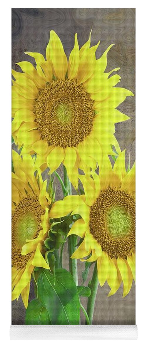 Sunflower Yoga Mat featuring the painting Sunflower Dreaming by David Dehner