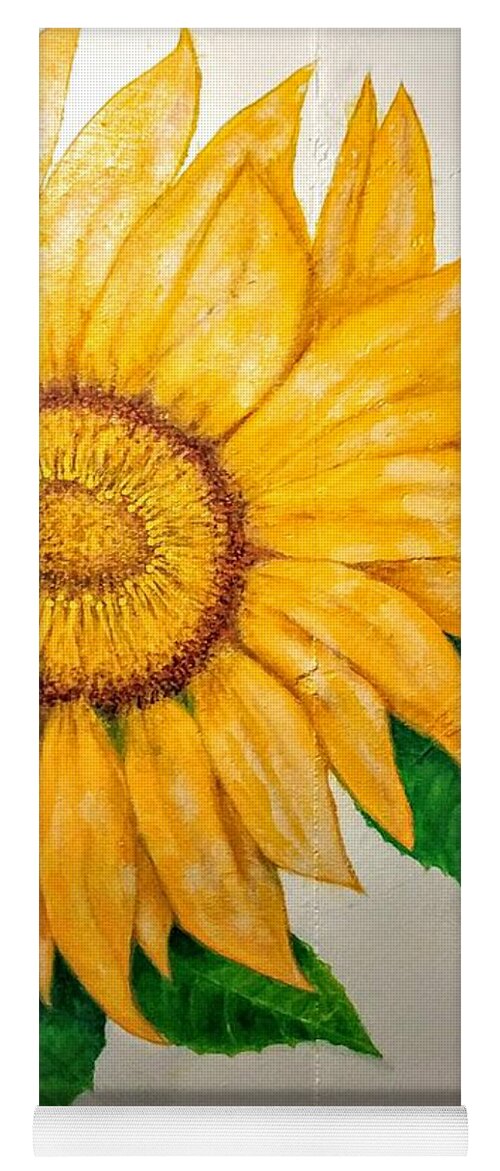 Sunflower Yoga Mat featuring the painting Sunflower by G Cuffia