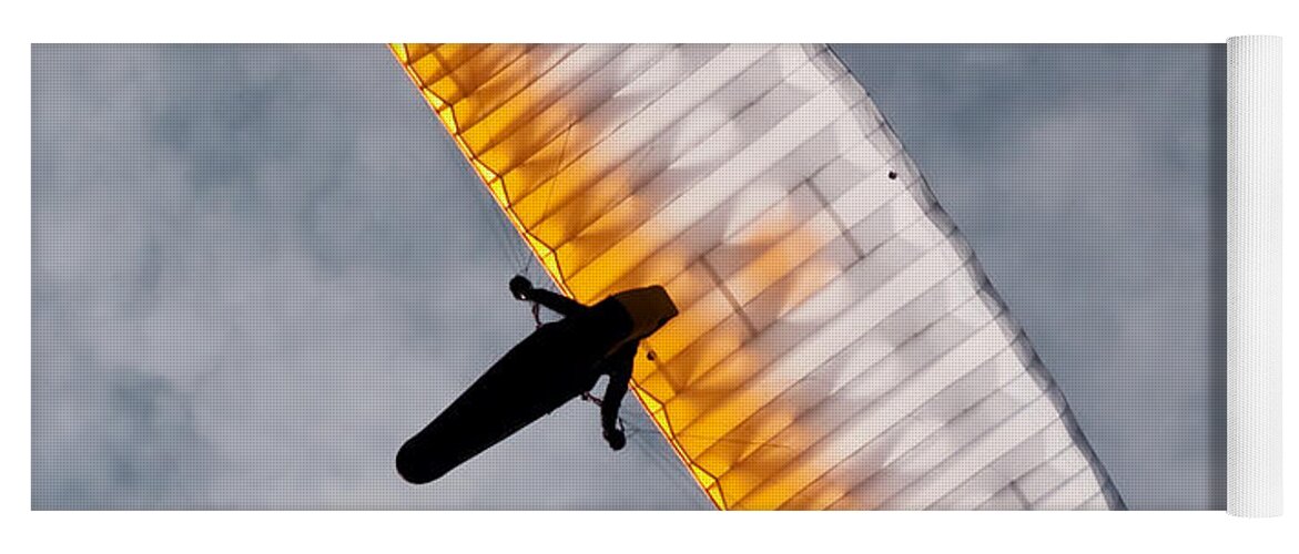 Paraglider Yoga Mat featuring the photograph Sunlit Paraglider by Bel Menpes
