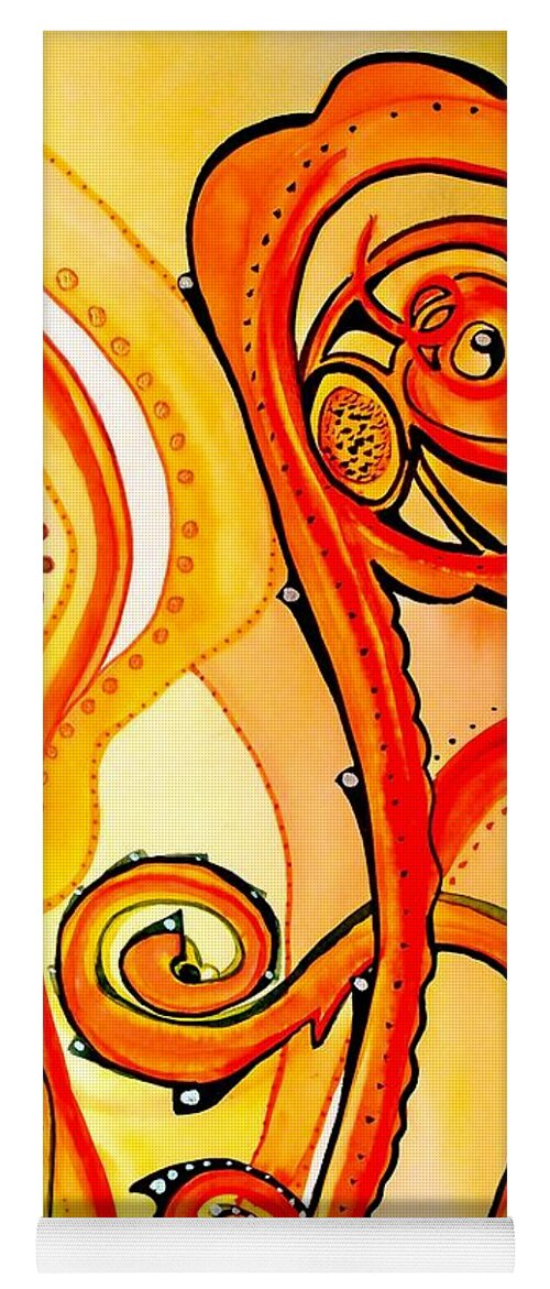 Sunny Yoga Mat featuring the painting Sunny Flower - Art by Dora Hathazi Mendes by Dora Hathazi Mendes