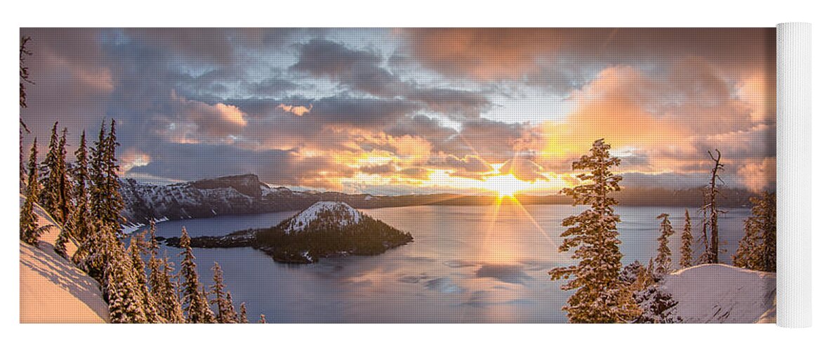 Cascades Yoga Mat featuring the photograph Sunrise after Summer Snowfall by Greg Nyquist