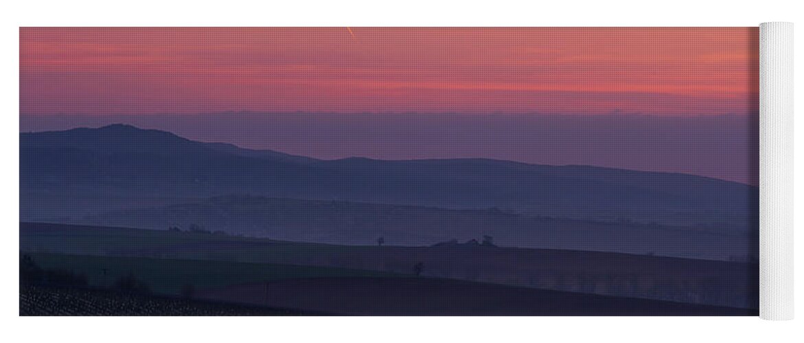 Jenny Rainbow Fine Art Photography Yoga Mat featuring the photograph Sunrise over Hills of Moravian Tuscany by Jenny Rainbow