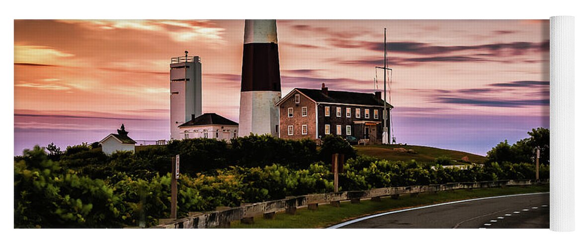 Montauk Yoga Mat featuring the photograph Sunrise Road to the Montauk Lighthous by Alissa Beth Photography