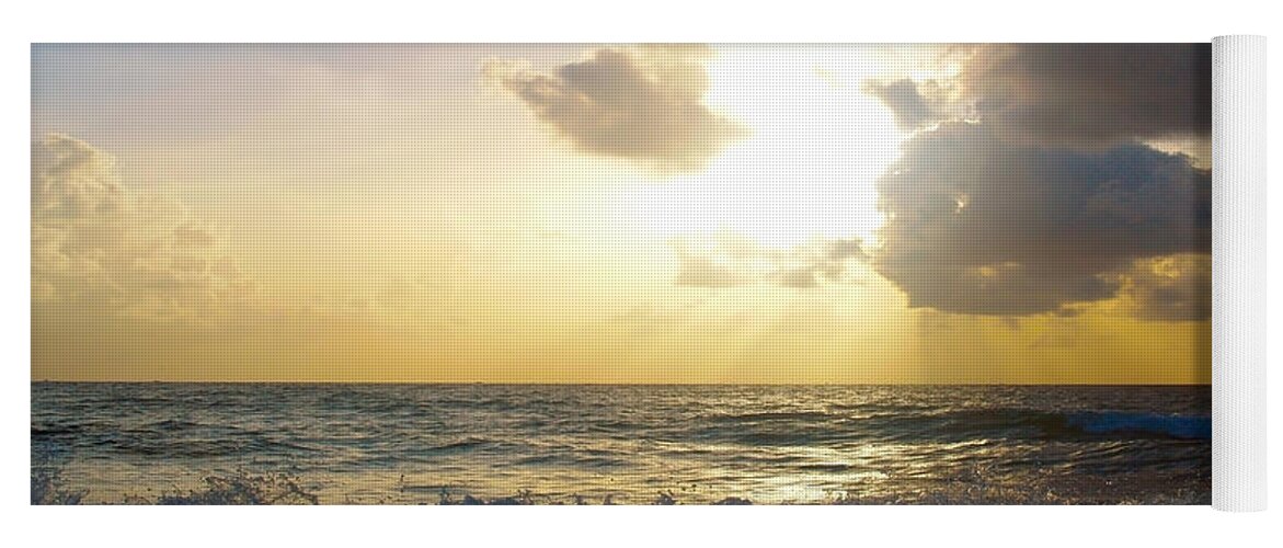 Blue Yoga Mat featuring the photograph Sunrise Seascape Treasure Coast Florida B3 by Ricardos Creations