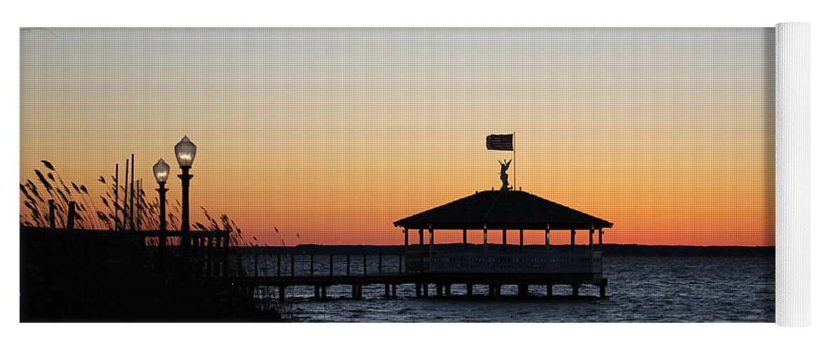 Sunset Yoga Mat featuring the photograph Sunset At Fagers Island Gazebo by Robert Banach