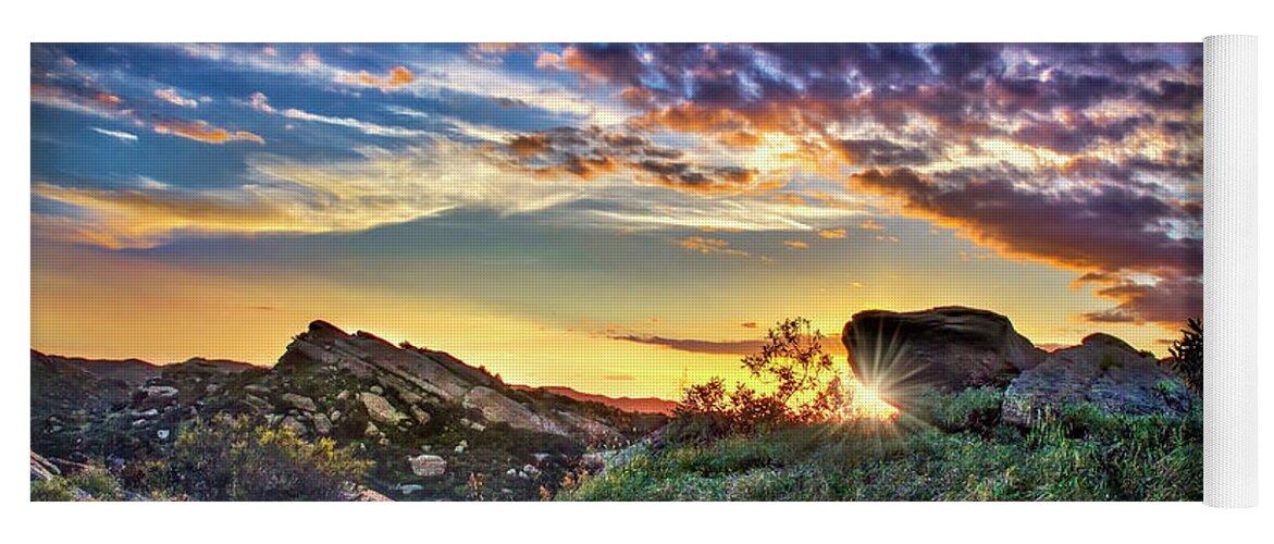 Sunset Yoga Mat featuring the photograph Sunset At Sage Ranch by Endre Balogh
