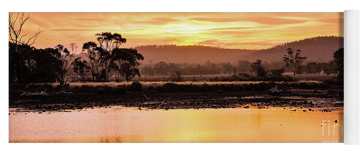 Tantaslising Tasmania Series By Lexa Harpell Yoga Mat featuring the photograph Sunset at Triabunna Tasmania by Lexa Harpell